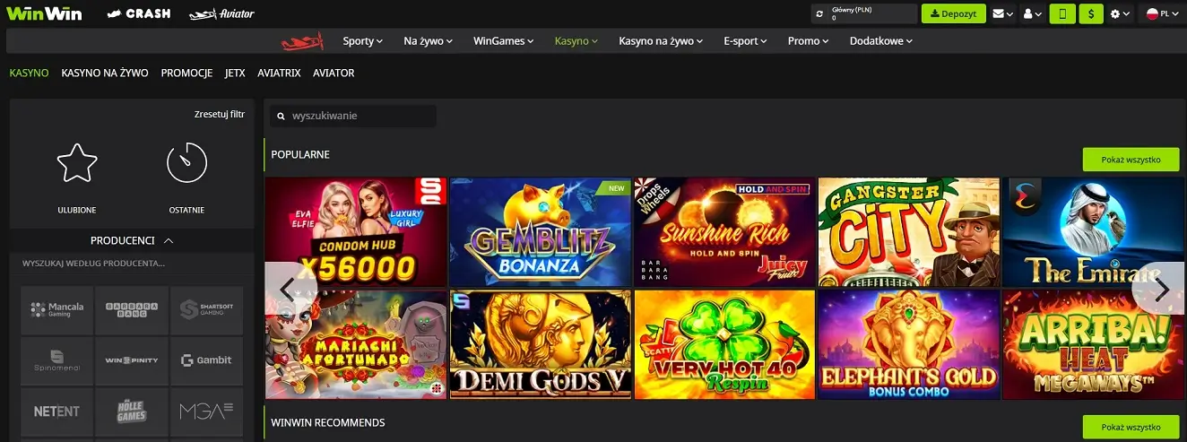 WinWin Casino strona glowna